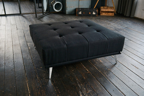 KAWOLA Hocker WIOLO Stoff schwarz