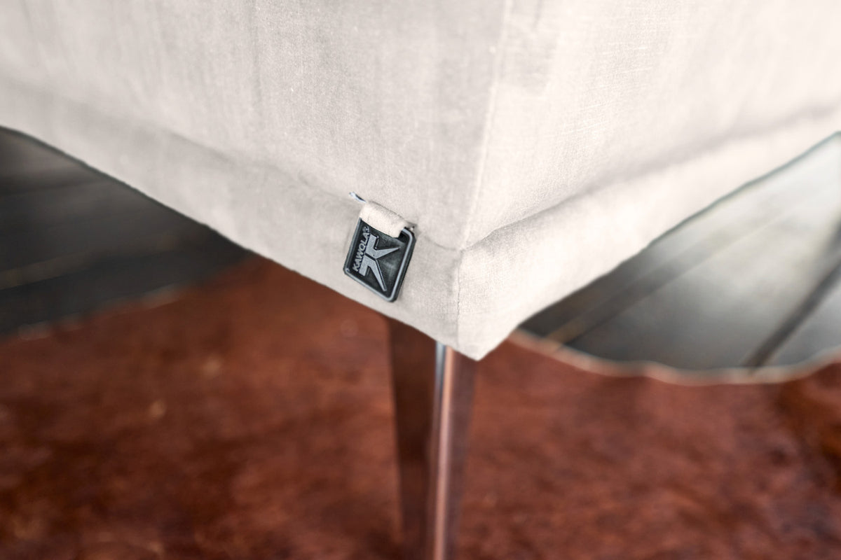 KAWOLA Hocker WIOLO velvet cremeweiß