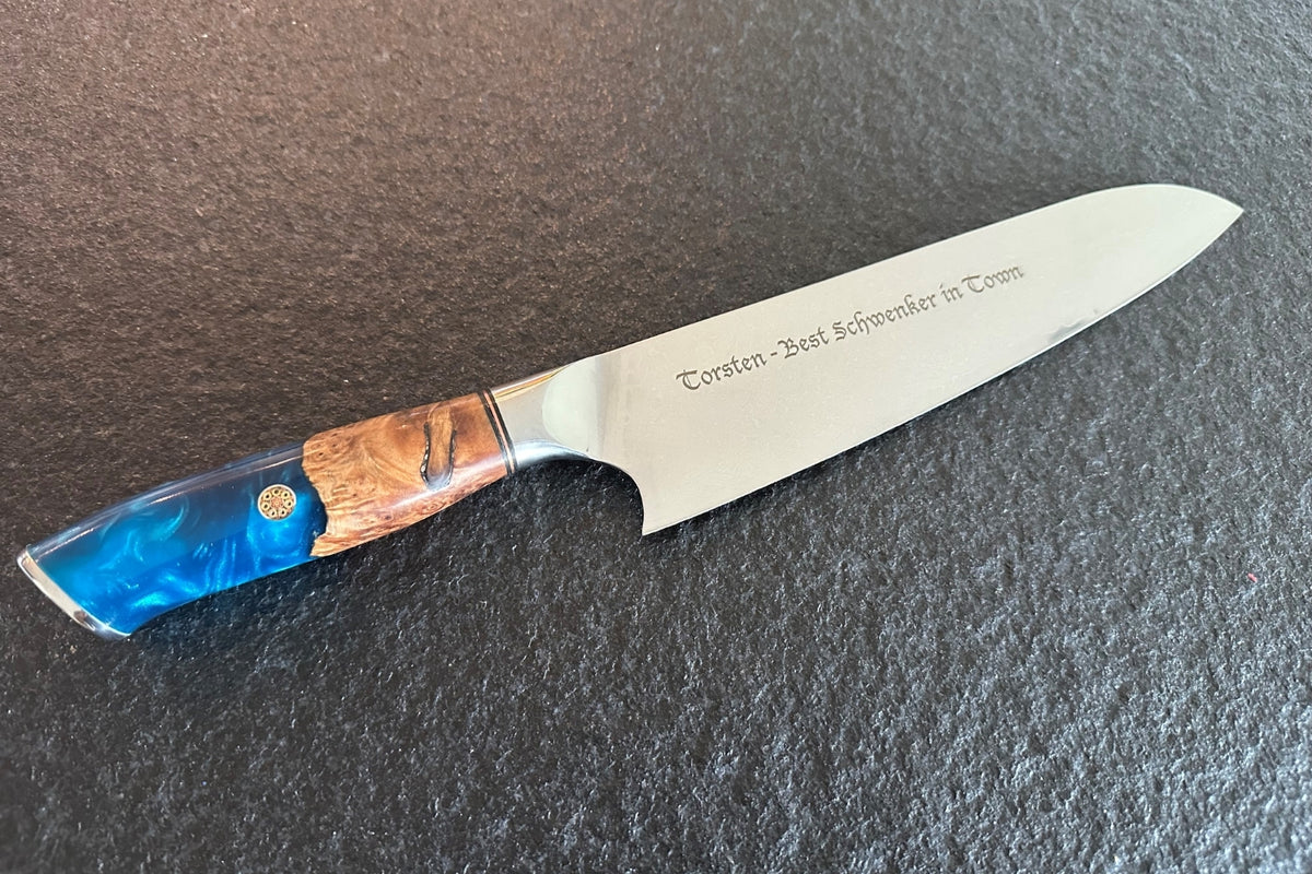 KAWOLA Küchenmesser DUMA Damaststahl mit Holzgriff und individueller Gravur