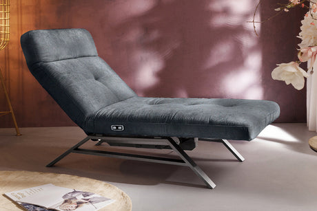 KAWOLA Liege AMERIVA Relaxliege Velvet schwarz, Silber