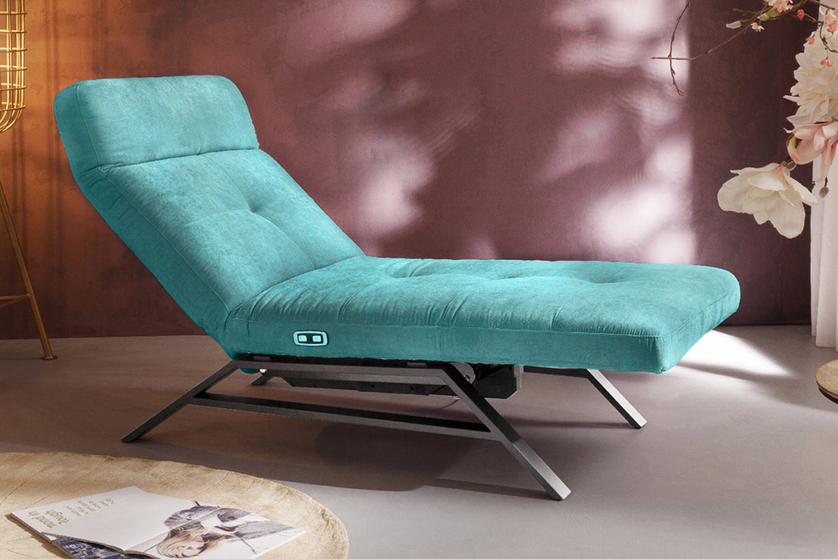 KAWOLA Liege AMERIVA Relaxliege Velvet smaragd, Silber