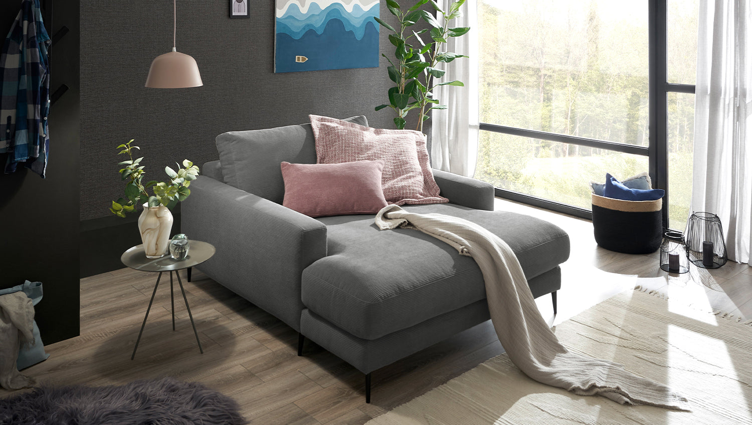 KAWOLA Longseat CARA Feincord anthrazit