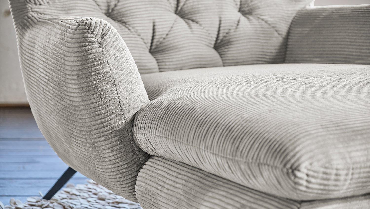 KAWOLA Longseat CHARME Cord hellgrau