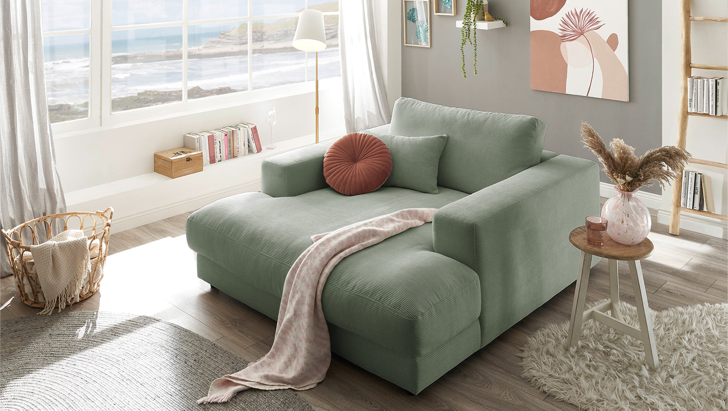 KAWOLA Longseat MADELINE Feincord olivgrün