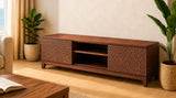 KAWOLA Lowboard COPAS TV-Board 2 Türen 2 Fächer Eiche furniert braun