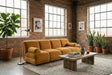 KAWOLA Modulsofa LAYLA 2-Sitzer 2 Module Velvet gelb, Mit Armlehne
