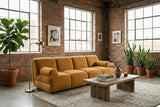 KAWOLA Modulsofa LAYLA 2-Sitzer 2 Module Velvet gelb, Mit Armlehne
