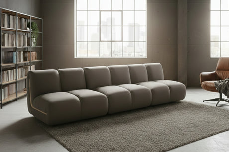 KAWOLA Modulsofa LAYLA 3-Sitzer 3 Module Velvet taupe, Ohne Zusatzausstattung