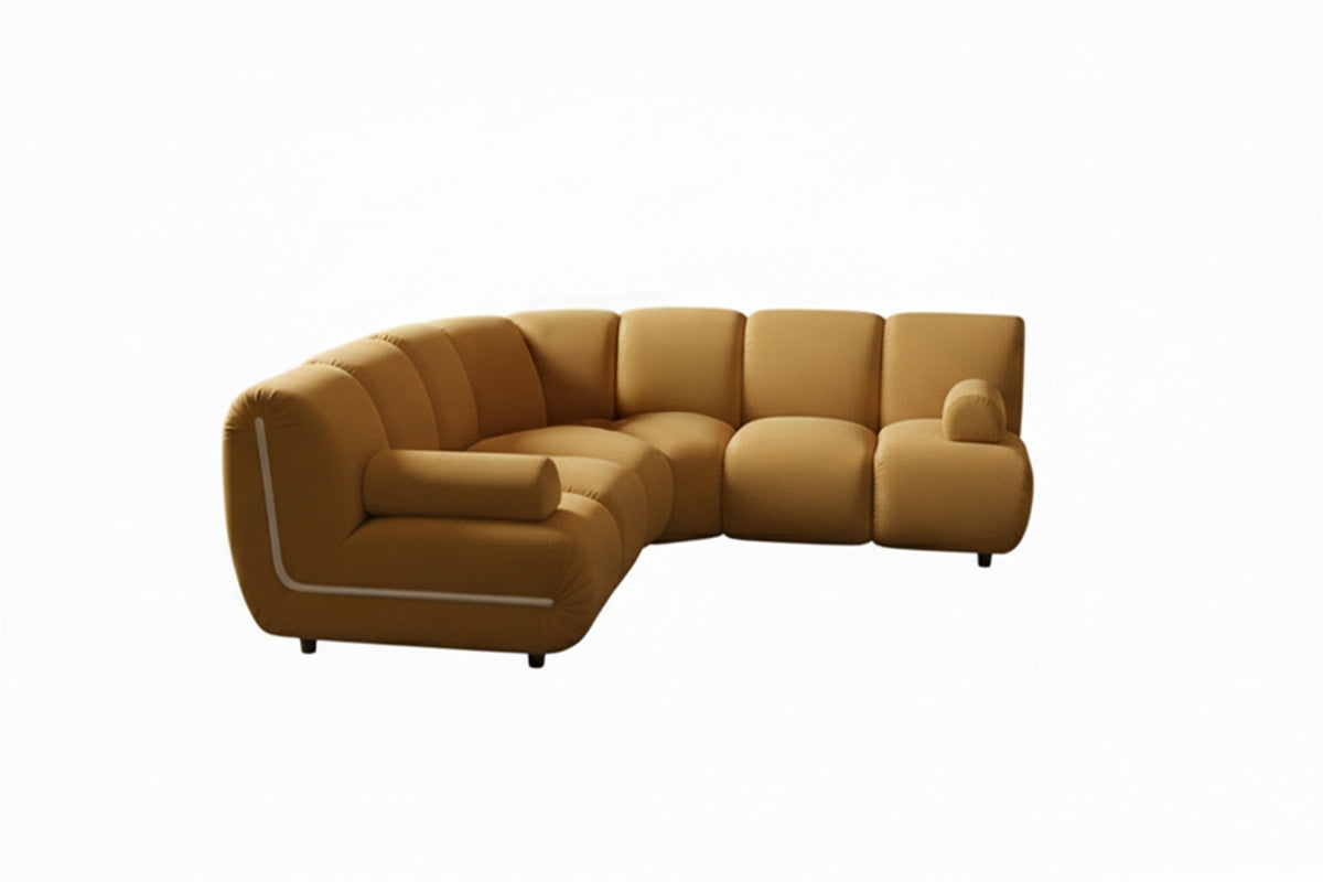 KAWOLA Modulsofa LAYLA Ecksofa 3 Module Velvet gelb