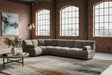 KAWOLA Modulsofa LAYLA Ecksofa 4 Module Velvet taupe, Mit Armlehne
