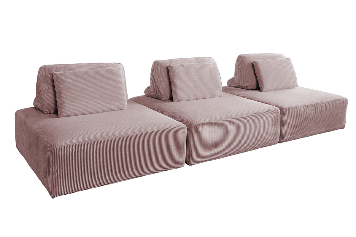 KAWOLA Modulsofa WIOLO SOFT 3 Module 3 Rückenkissen Cord rosa