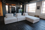KAWOLA Modulsofa WIOLO SOFT 4 Module 4 Rückenkissen Cord hellgrau
