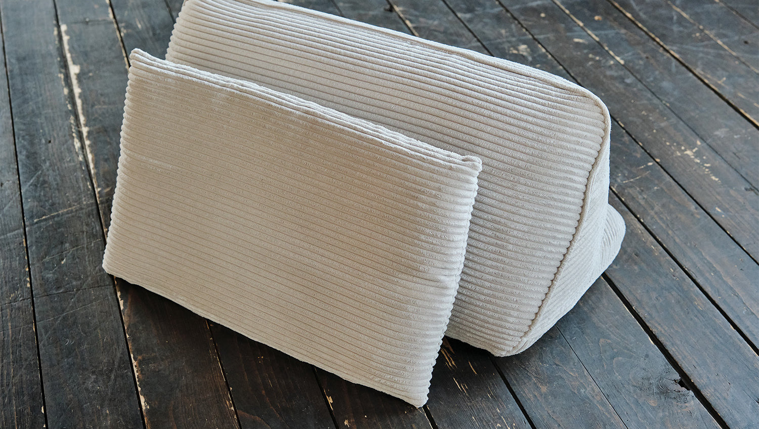 KAWOLA Modulsofa WIOLO SOFT 4 Module 4 Rückenkissen Cord hellgrau