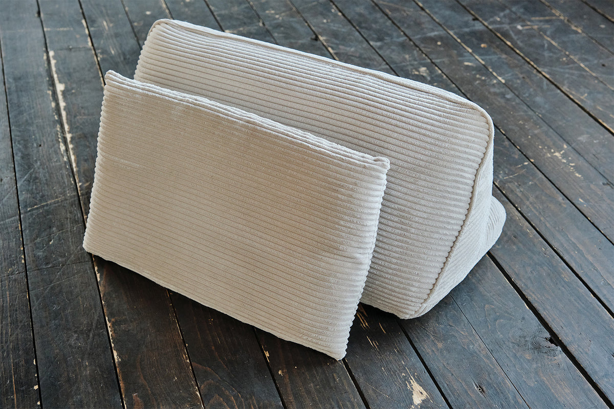 KAWOLA Modulsofa WIOLO SOFT 4 Module 4 Rückenkissen Cord hellgrau