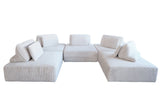 KAWOLA Modulsofa WIOLO SOFT 5 Module 5 Rückenkissen Cord hellgrau