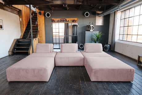 KAWOLA Modulsofa WIOLO SOFT 5 Module 5 Rückenkissen Cord rosa