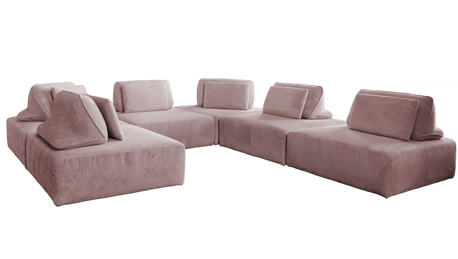 KAWOLA Modulsofa WIOLO SOFT 6 Module 6 Rückenkissen Cord rosa