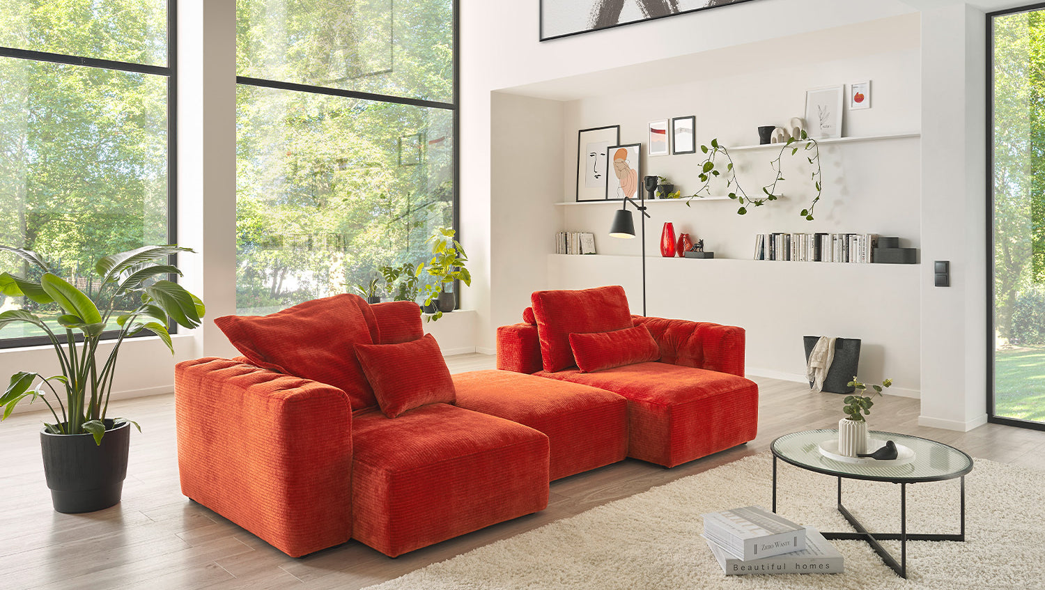 KAWOLA Nierenkissen SEPHI groß Cord Vintage rot