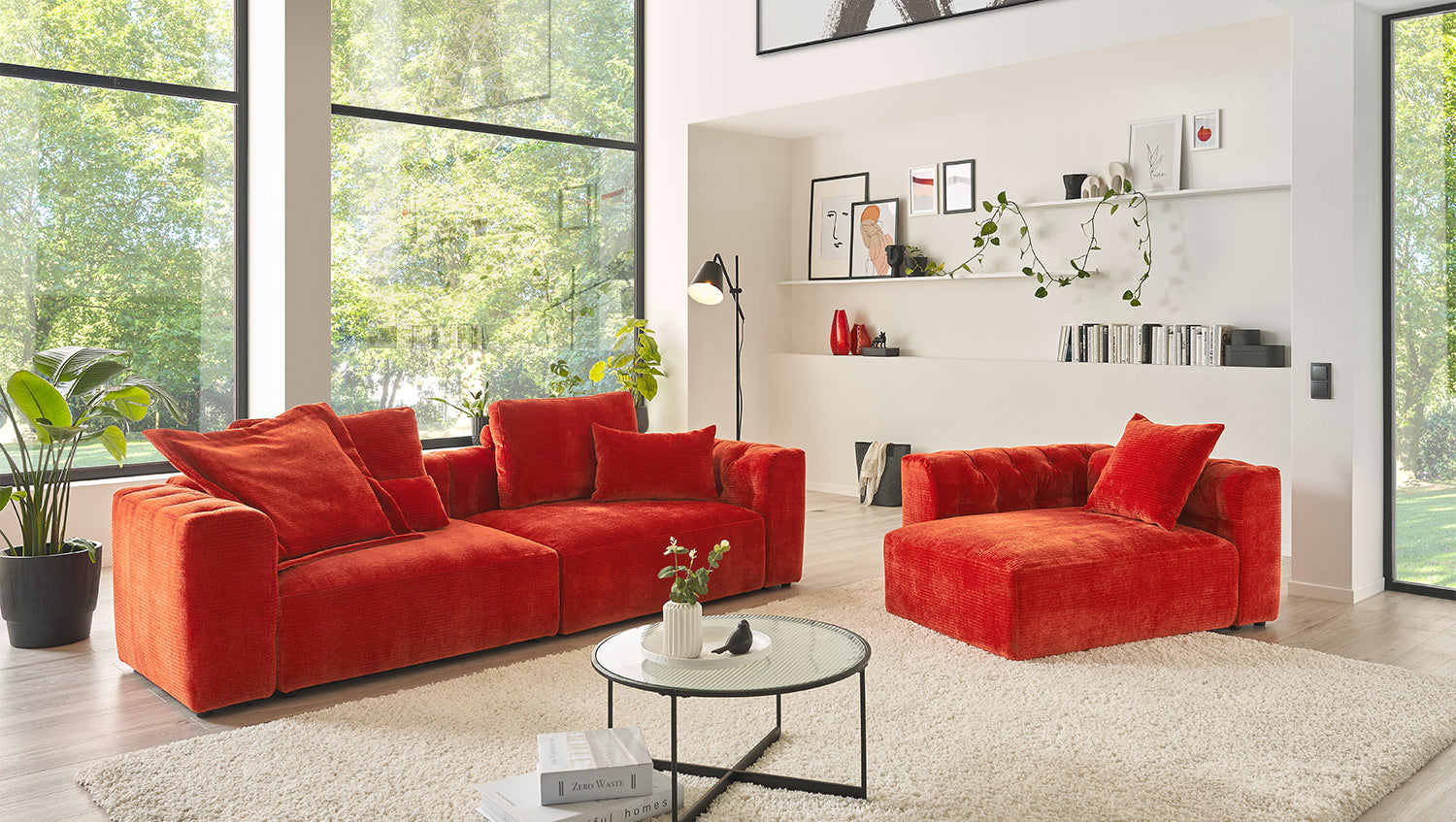 KAWOLA Nierenkissen SEPHI groß Cord Vintage rot