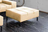 KAWOLA Polsterhocker NELSON Hockerbank Leder beige
