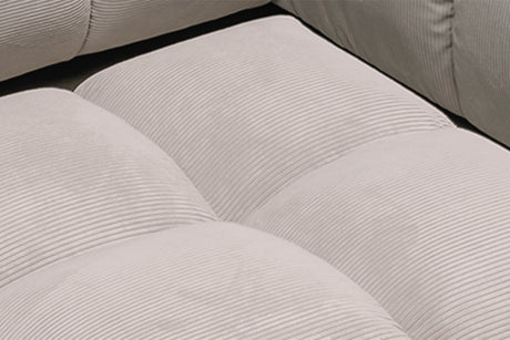 KAWOLA Polsterhocker VIVIEN Hockerbank Feincord silber