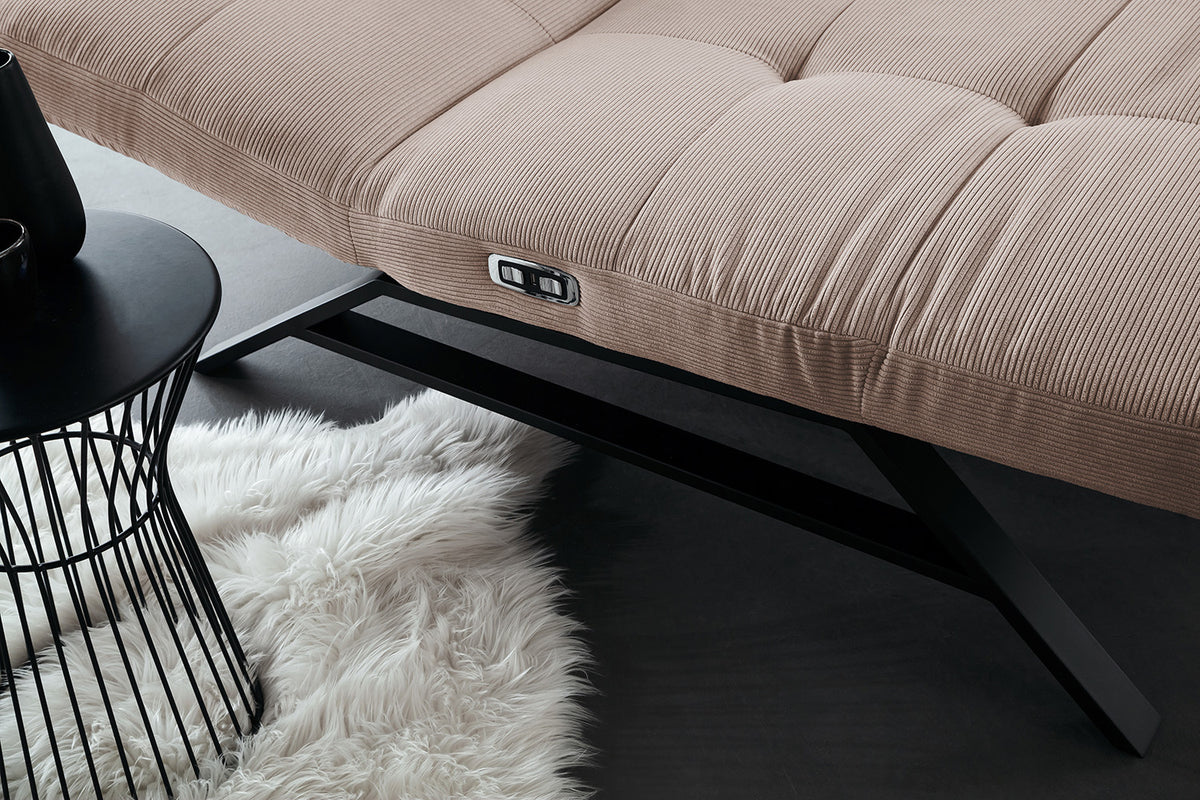 KAWOLA Relaxliege AMERIVA motorisch Maxi Feincord beige