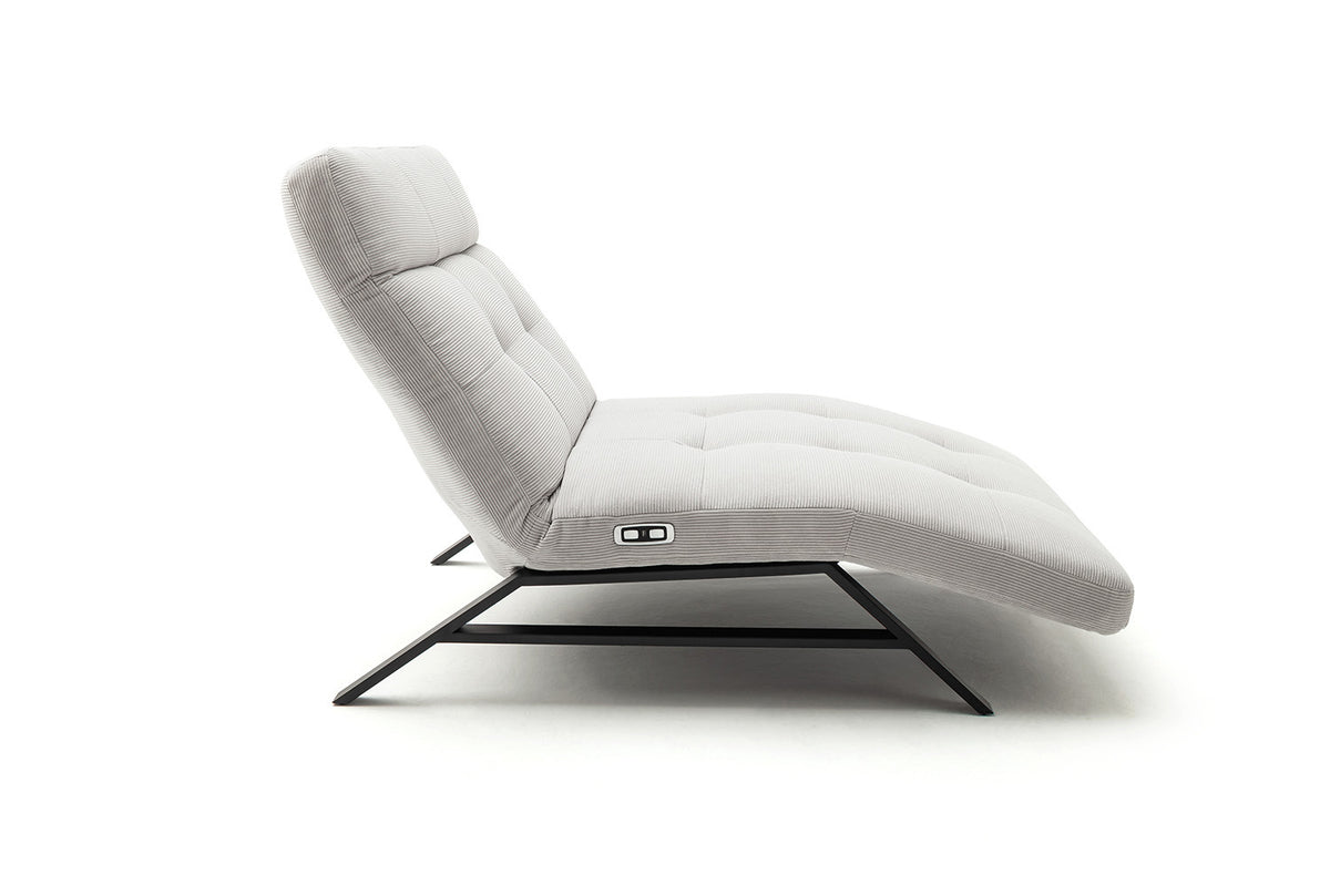 KAWOLA Relaxliege AMERIVA motorisch Maxi Feincord silber