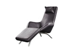 KAWOLA Relaxliege CAVAL Leder dunkelgrau