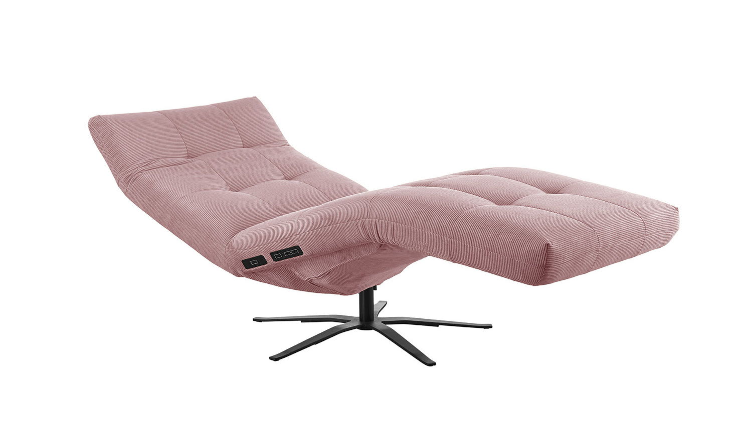 KAWOLA Relaxliege LETICIA motorisch Feincord rosa