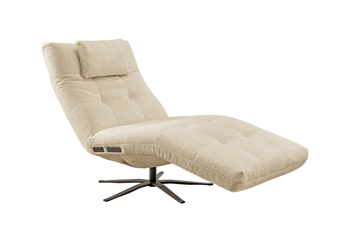 KAWOLA Relaxliege LETICIA motorisch Stoff beige