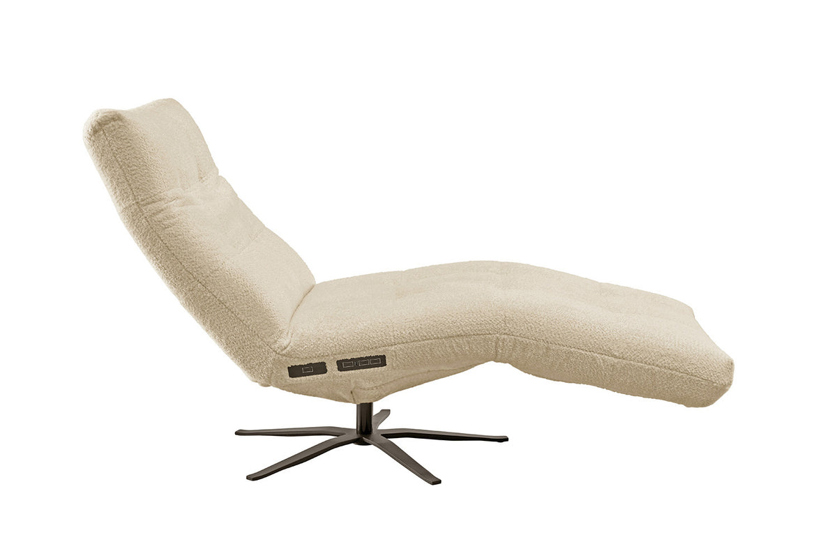 KAWOLA Relaxliege LETICIA motorisch Stoff beige