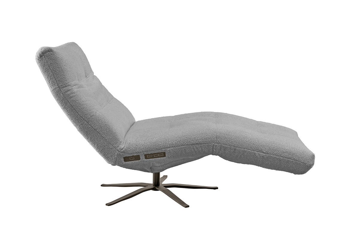 KAWOLA Relaxliege LETICIA motorisch Stoff grau