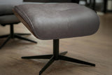 KAWOLA Relaxsessel FERREIRA Drehsessel Lederfaserstoff anthrazit mit Hocker