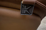 KAWOLA Relaxsessel JOSIANE Drehsessel Leder braun mit Hocker