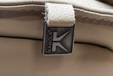 KAWOLA Relaxsessel JOSIANE Drehsessel Leder grau mit Hocker