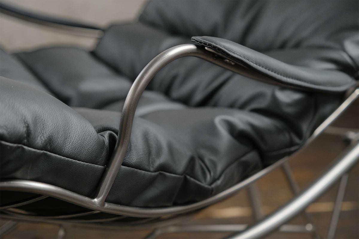 KAWOLA Relaxsessel ROWA Sessel Leder grau inklusive Hocker