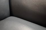 KAWOLA Relaxsessel SILVA Drehsessel Leder schwarz mit Hocker