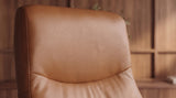KAWOLA Relaxsessel VANITAS Drehsessel Leder braun mit Hocker