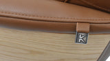 KAWOLA Relaxsessel VANITAS Drehsessel Leder braun mit Hocker