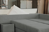 KAWOLA Schlafsofa IDA Sofa Boxspringbett Stoff anthrazit mit Topper