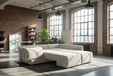 KAWOLA Schlafsofa SADIRA Ecksofa Cord cremeweiß