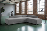 KAWOLA Schlafsofa SADIRA Ecksofa Cord grau