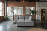 KAWOLA Schlafsofa SADIRA Ecksofa Cord grau