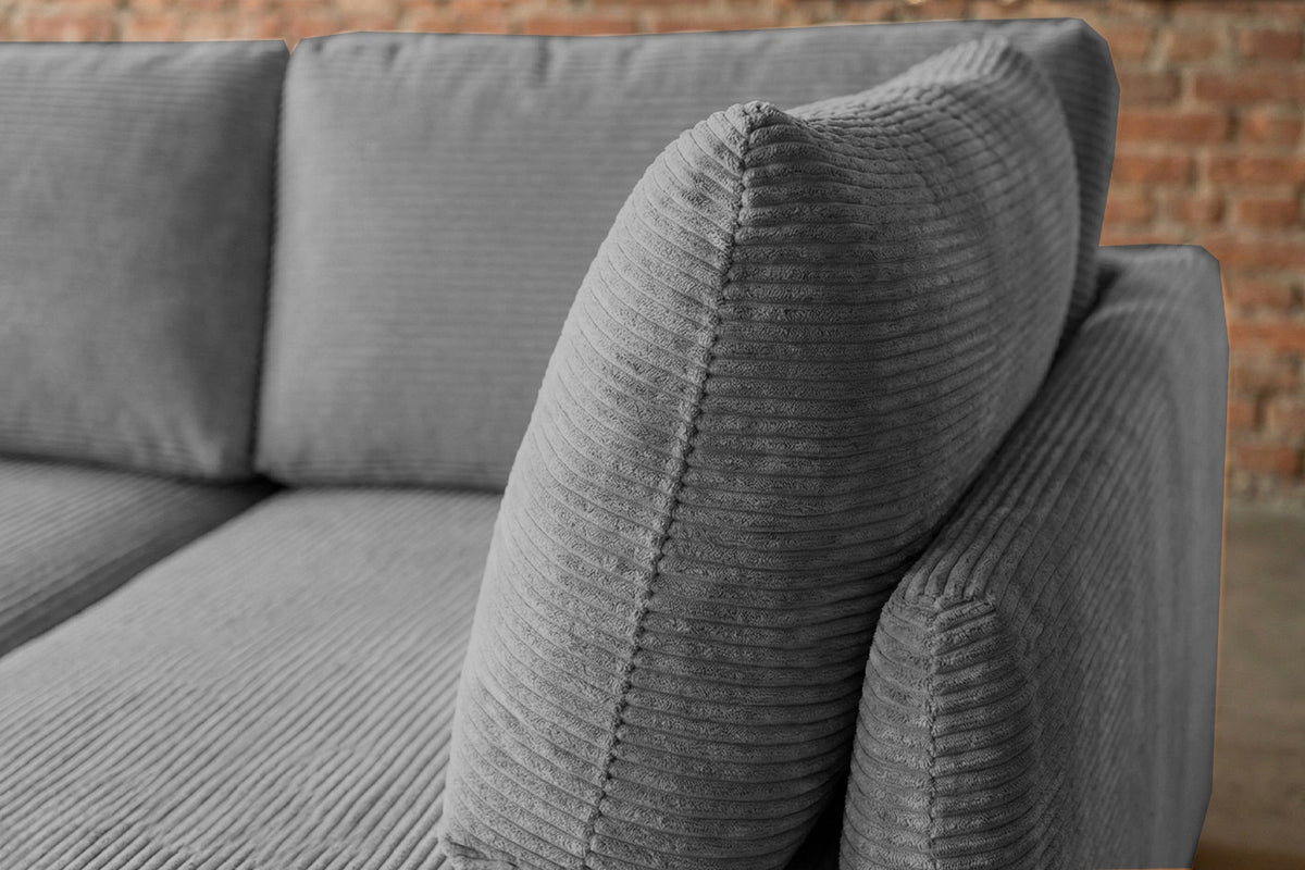 KAWOLA Schlafsofa SADIRA Ecksofa Cord grau