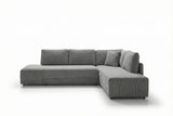 KAWOLA Schlafsofa SADIRA Ecksofa Cord grau