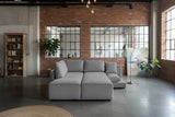 KAWOLA Schlafsofa SADIRA Ecksofa Cord grau