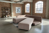 KAWOLA Schlafsofa SADIRA Ecksofa Cord taupe