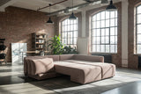 KAWOLA Schlafsofa SADIRA Ecksofa Cord taupe