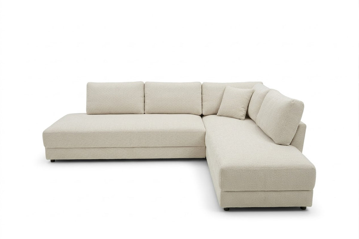 KAWOLA Schlafsofa SADIRA Ecksofa Stoff cremeweiß