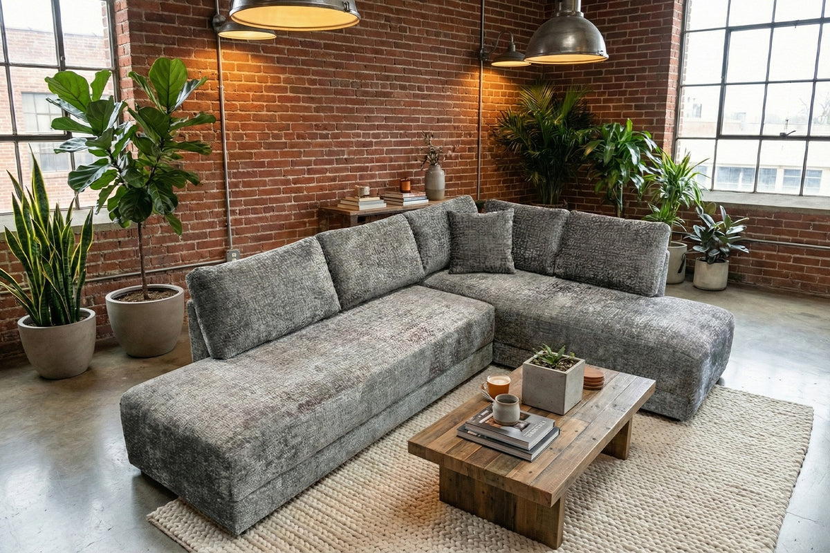 KAWOLA Schlafsofa SADIRA Ecksofa Stoff grau